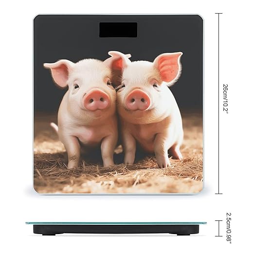 Cute Pigs Scale for Body Weight Anti-Slip Sturdy Tempered Glass Weighing Machine Highly Digital Accurate Bright LCD Bathroom Scale for Household Gift