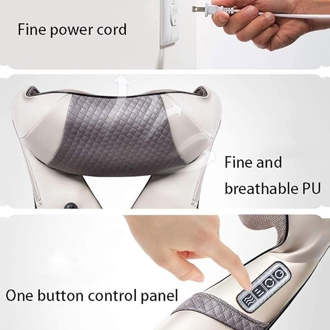 TOEWOE Neck Massager Neck and Back Massager with Heat Electric Deep Tissue Kneading Massage for Neck Shoulder Back Foot Leg Muscles Pain Relief
