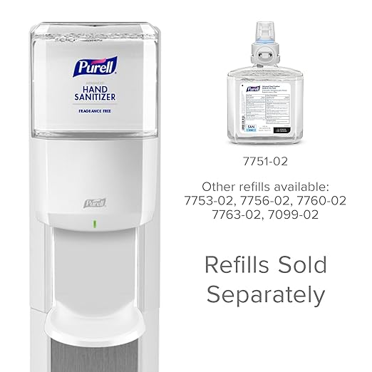 PURELL MESSENGER Floor Stand with ES8 Automatic Dispenser White (Pack of 1) - 7308-DS-SLV