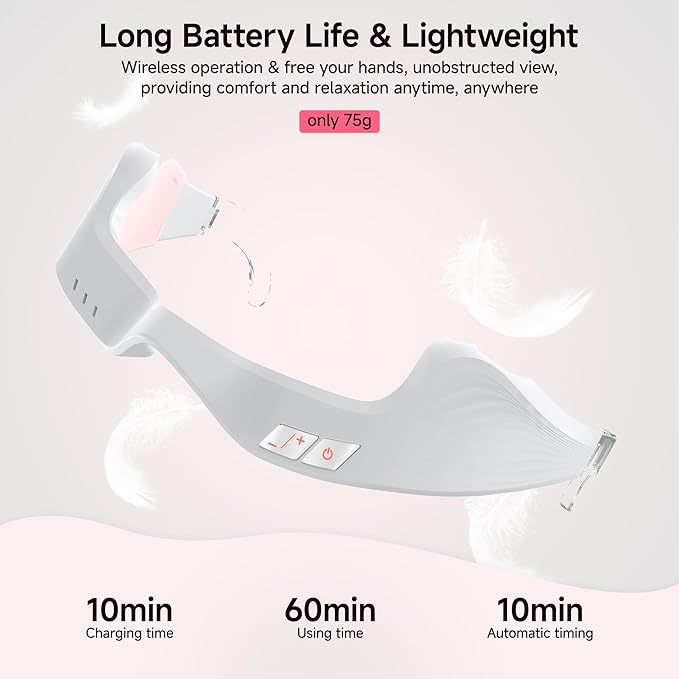 Red Light Therapy Eye Massager with Microcurrent – 3D Contour Design for Dark Circles Puffiness Eye Bags &amp Wrinkles – Under Eye Treatment Device for Fine Lines Rechargeable &amp Gentle for Dai