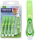 iWave Interdental Brushes Fine Size 0.8 mm Green Pack of 5 – Interdental Cleaning Brushes for Total Teeth Cleaning Plaque Removal Tool