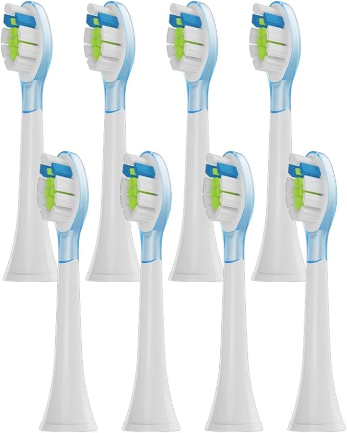 8Pcs Replacement Brush Heads for Electric Toothbrush Soft Bristle(PS Green)