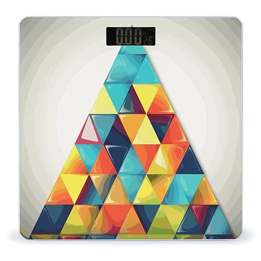 Colorful Triangle Weight Scale Digital Electronic Scales Bathroom Scale Larg LCD Backlight Display High Precisio MeasurementsTempered Glass