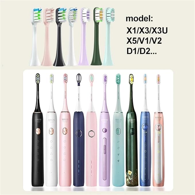 Compatible for SOOCAS - 14PCS Replacement Toothbrush Heads Fit X3S/X3U/X3Pro/D2/D3S/D5 Soft Bristle Nozzles(14 Purple)