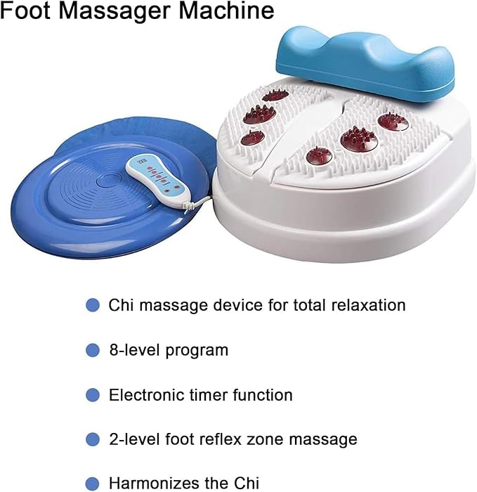 WIKINK Fitness Blood Chi Machine Foot Leg Massager Passive Aerobic Exerciser for Vitality Swing Shaking Exercise with Wire Control 8 Gear Speed Adjustable