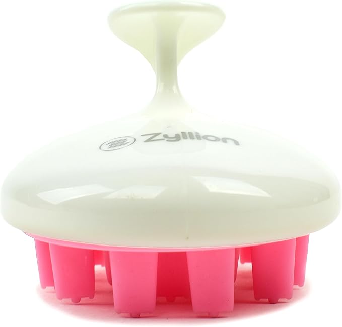 Zyllion Rechargeable Shiatsu Back Massager (Black) and Hair Brush Scalp Massager (Pink) Bundle