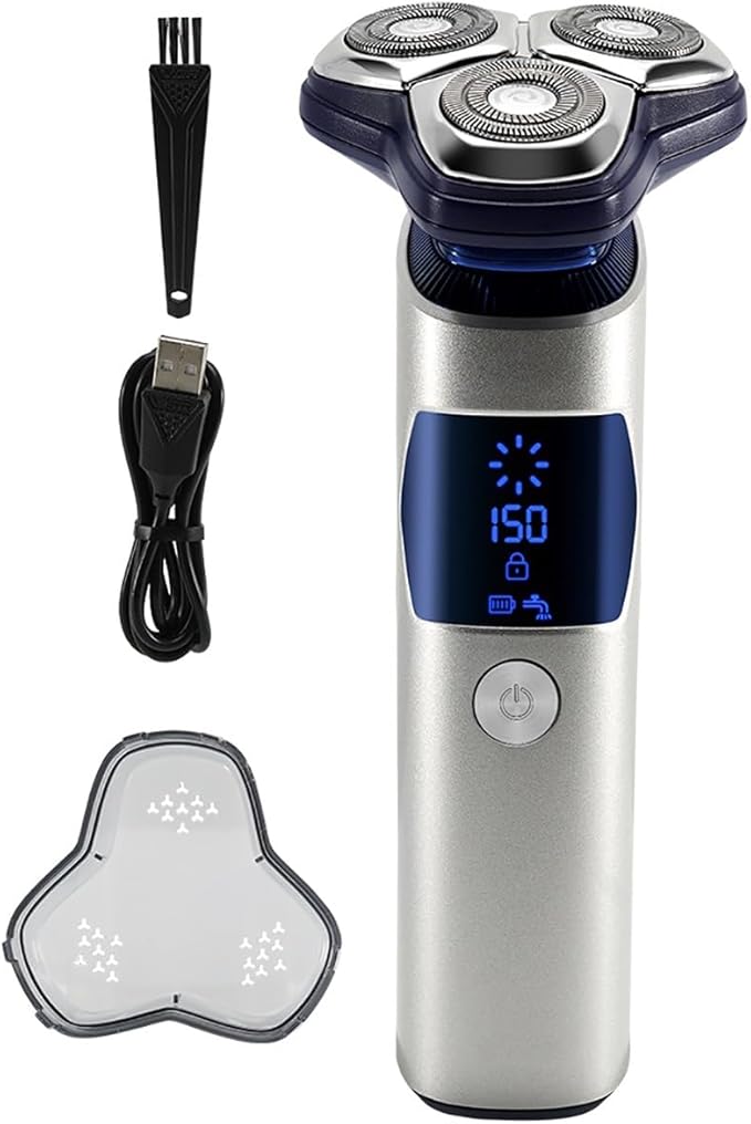 Head Shavers for Bald Men Wet Dry Electric Shaver for Men Beard Rechargeable Facial Electric Razor 3D Floating Shaving Machine IPX7 Waterproof
