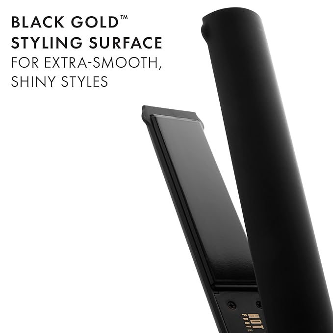 Hot Tools Black Gold Evolve Ionic Flat Iron and Curling Iron | Long-Lasting Curls Defined Waves (1 in)
