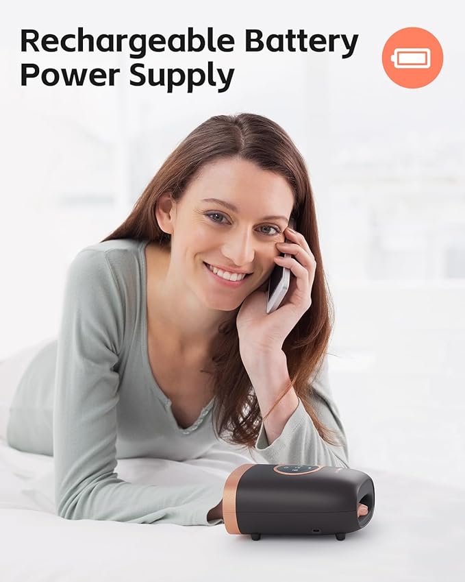 SHINE WELL Hand Massager for Arthritis and Carpal Tunnel Hand Massager with Heat and Compression3 Modes 3 Intensities 2 Heat Levels Finger Massager Device for Men Women