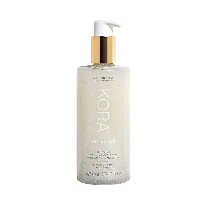 KORA Organics Renewing Hand &amp Body Wash Cleansing Handwash &amp Moisturizing Body Wash for Men and Women Certified Organic Cruelty Free 10.14 oz