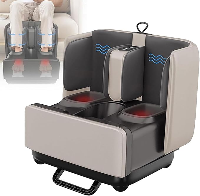 Foot Massager with HeatShiatsu Foot Massager Electric Feet Massage Machine for Plantar Fasciitis Neuropathy Circulation Electric Feet Massagers Machine for Women Men(Off-White)