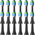 4-16Pack Replacement Toothbrush Heads Compatible for Philips Sonicare Electric Tooth Brush Refill(12pcs Black)
