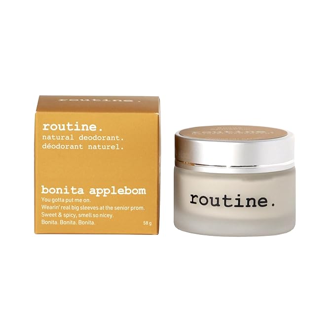 Routine. Natural and Aluminum Free Deodorant (2 Fluid Oz.) for Women and Men |Bonita Applebom | Apple Clove Nutmeg &amp Vanilla (Cream Jar Formula)