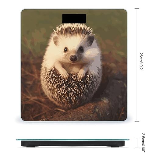 Digital Bathroom Scale for Body Weight Scale with Bright LCD Display High Accuracy Step-On Technology Auto On/Off Baby Hedgehog Digital Scales 400 Lbs /180kg