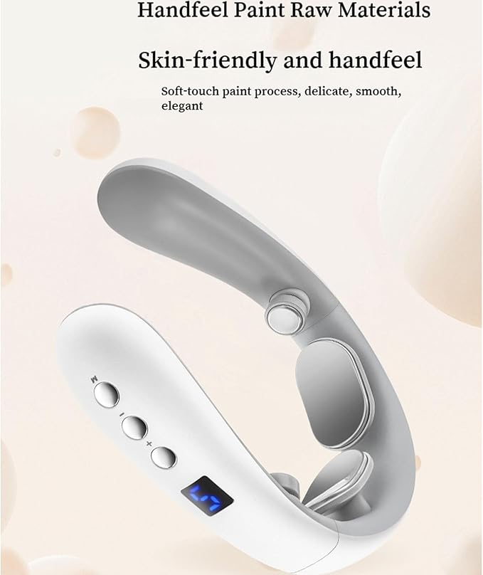 2026 New Portable Electric Neck Massager with Heat 10 Massage Modes 16 Intensity Levels Wireless Remote Control 15-Minute Smart Timer and Digital Display Relaxing Gifts for Men Women (White)