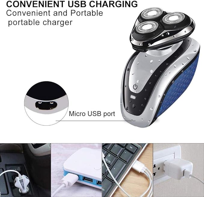 Electric Shavers for Men Mens Electric Razor 2 in 1 Dry Wet Waterproof Face Rotary Shaver Travel USB Rechargeable for Dad Husband Man