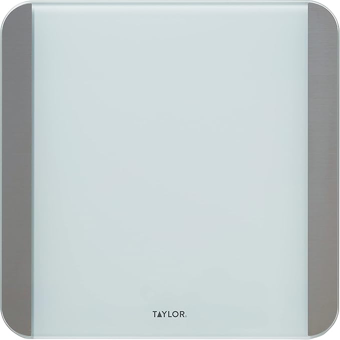 Taylor Glass Digital Bathroom Scale for Body Weight with Motion and Light Sensors Bright LED Display 440 lbs White