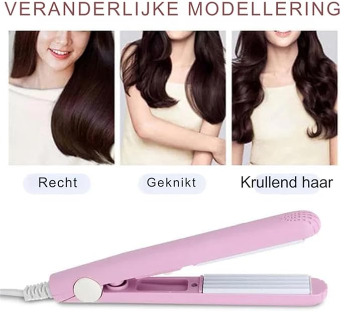Bella Mini Curling Iron Curls Your Hair Beautifully in Just 5 Minutes (Pink)