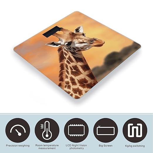 Giraffe Weight Scale for Body Weight Digital Bathroom Scale High Capacity Accurate Digital Weighing Scales and Easy-to-Read on Backlit LCD Display Scales