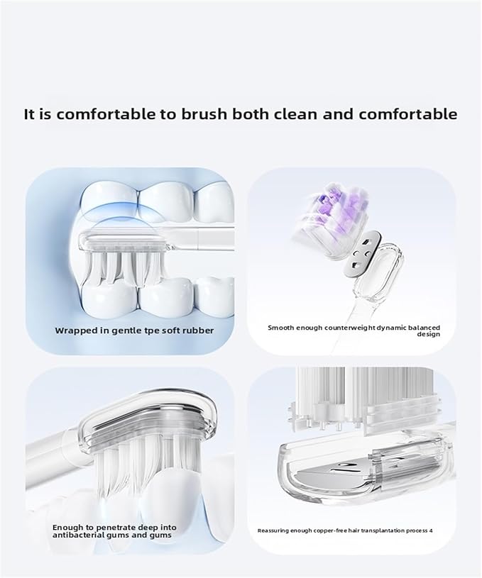 3pcs Toothbrush Brush Head Compatible for Laifen LFTBO1-S LFTB01-P ABS LFTB01-A Oscillation &amp Vibration