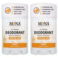 MONA BRANDS All Natural Deodorant For Women &amp Men | For Sensitive Skin | No Aluminum or Baking Soda | (2-Pack ORANGE 1.76 Oz each)