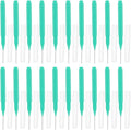 100pcs Green Interdental Brushes Soft Bristled Toothpick Flossing Brush for Plaque Removal and Braces Cleaning Oral Hygiene Care
