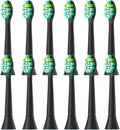 4-16pcs Replacement Toothbrush Heads Compatibility for Click-on Handles(12pcs Black)