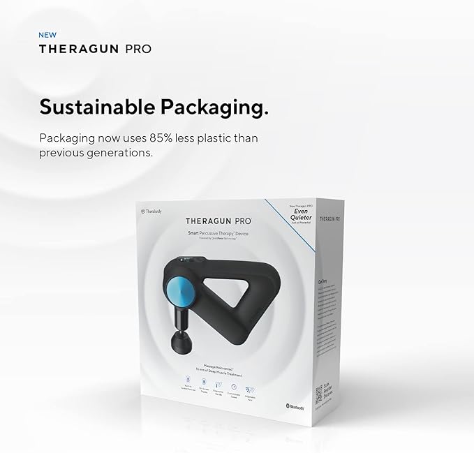 TheraGun Pro Handheld Deep Tissue Massage Gun - Bluetooth Enabled Percussion Massage Gun &amp Personal Massager for Pain Relief &amp Circulation in Neck Back Leg Shoulder and Body (Black - 5th Ge