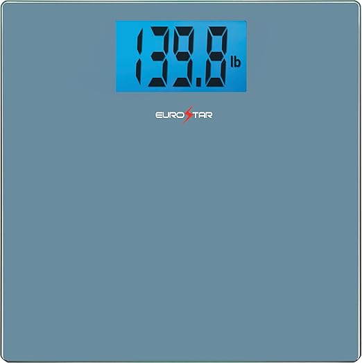 EUROSTAR Digital Glass Bathroom Scale Spa Blue