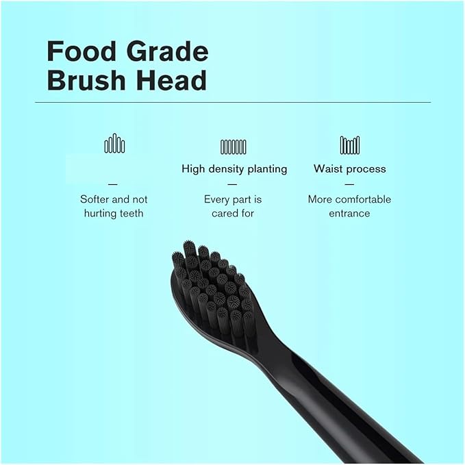Compatible for 8 Electric Toothbrush Heads - Soft Bristle Suitable for J110 / J209(Only 8pcs Black Head)