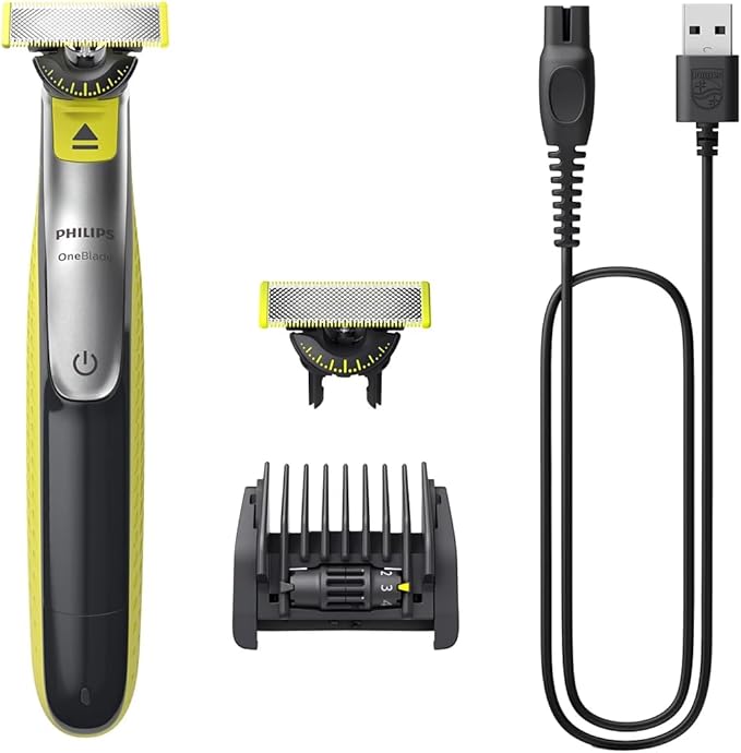 PHILIPS Shaver OneBlade 360 Face Hybrid Electric Beard Trimmer and Shaver with 5-in-1 Face Stubble CombQP2730 20 (QP2730/20)