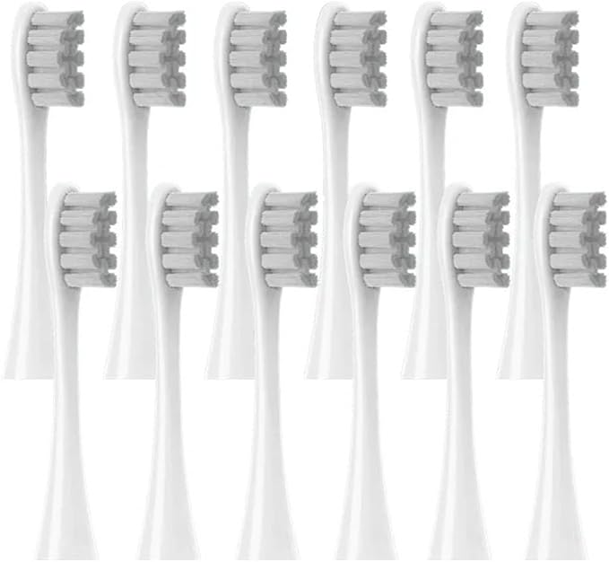 12PCS Replacement Brush HeadsCompatible for Oclean X PRO/ Z1/ F1/ One/Air 2 /SE(12pcs Grey)