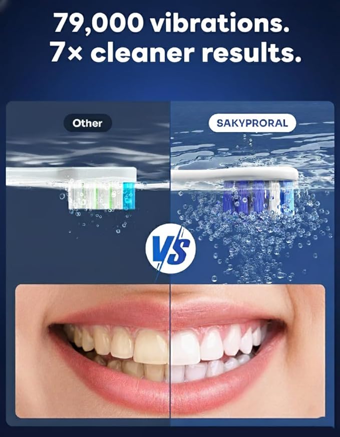 AI Electric Toothbrush w/ 6 Brush Heads Smart Sonic Toothbrush for Adults Kids Teens 150-Day Rechargeable Battery Whitening Real-Time Brushing Map Travel Case (G5S)