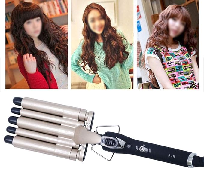 New Hair Curling Iron Ceramic Water Ripple Hair Curler Hair Waver Rollers 5 Barrels Professional Hair Styling Tools