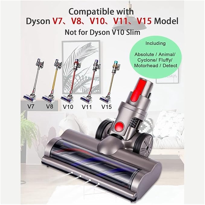 Turbo Electric Motorized Brush Compatible for Dyson V7 V8 V10 V11 V15 Brush Cleaner Head(Bleu)