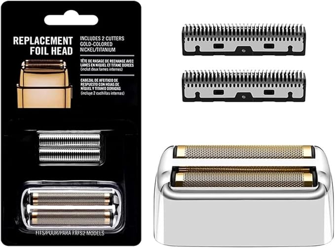 Replacement Foil and Blades Set Compatible for BaByliss PRO Barberology Cordless Metal Double Foil Shaver FXFS2(Silver)