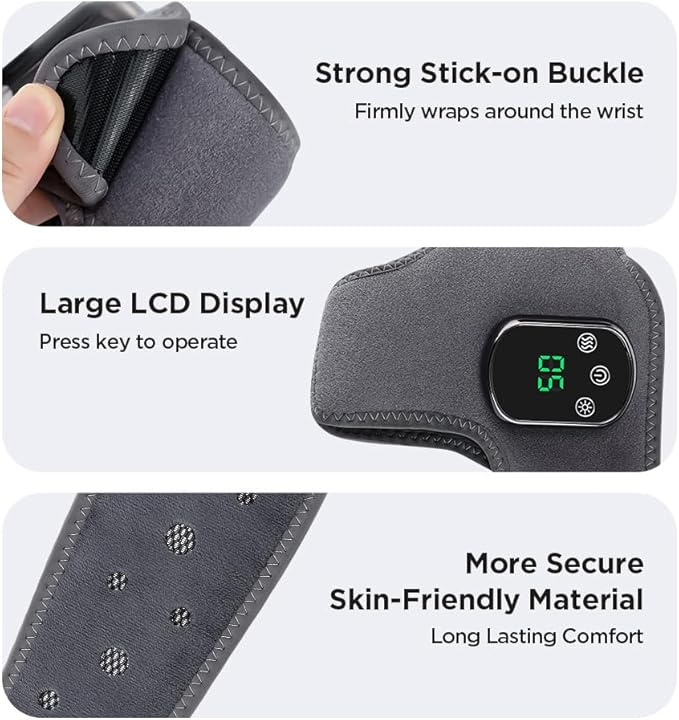 Portable Foot and Ankle Massager with Heat – 3-Speed Vibration &amp 5-Temperature Settings Wireless for Pain Relief Swelling Plantar Fasciitis Travel &amp Home Use Gift (1)
