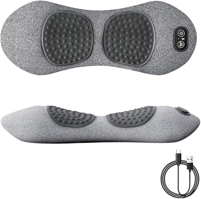 Smooth Spine Triple Fusion Back Massager 2025 Upgraded 3 in 1 Neck Shoulder Backs Massagers with Traction Vibration &amp Heat My Soothe Lab (A)