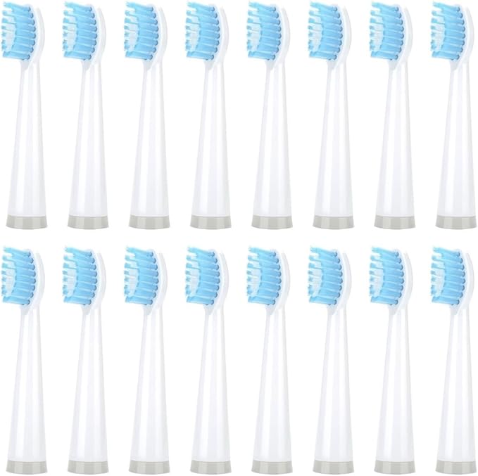 16pcs Compatible for Uphylian/Konka/PHYLIAN A11 Toothbrush Replacement Heads Soft Brush Bristles Nozzles(16PCS White)