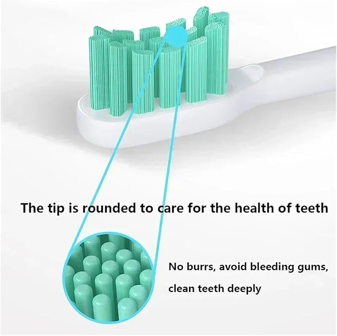 5pcs Replacement Toothbrush HeadsCompatible for T300 T500 Teeth Brush T700 Soft Teethbrush Nozzles(5 Green-Standard)