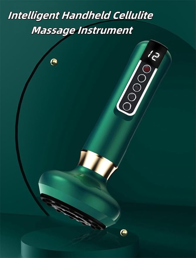 Black Intelligent Handheld Massager Hand-Held Lipolysis Machine Massage Abdominal Belly Thighs Butt Neck Suction Remover Shaping for Women Men at Home