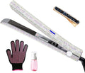 Hair Straightener Flat Iron with Gorgeous Rhinestone Bling Crystal Diamond 2 in 1 Hair Straightener and Curler 60Min Auto Shut Off LCD Temp Display Range from 120°F to 470°F Valentine's Day Gift