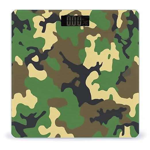Automatic Switch Digital Bathroom Weighing Scale Smart Scale for Body Weight Army Camo Camouflage