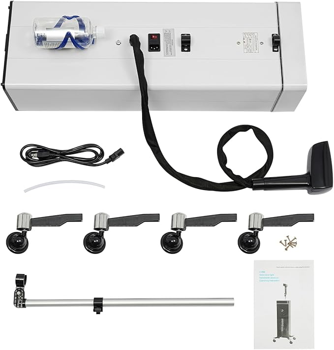 Electric Nano Hair Steamer 1200W 3-in-1 Standing Deep Conditioning Hair Steamer with Nano Spray Negative Ion Blue Light Intelligent HeatingAdjustable Mobile Hair Care Machine for Salon Spa(White)