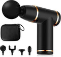 Ergocar Powerful Muscle Massage Gun Deep Tissue 6 Speeds Handheld Electric Body Massager with 4 Heads Super Quiet Fashion for Athletes Sedentary Office WorkerButton Style-Black Gold