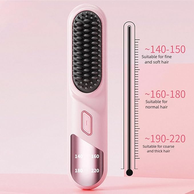Compact Straightening Comb Fast Heating Layer Technology Damage Perfect for Travel Sleek Hair Straightener Brush