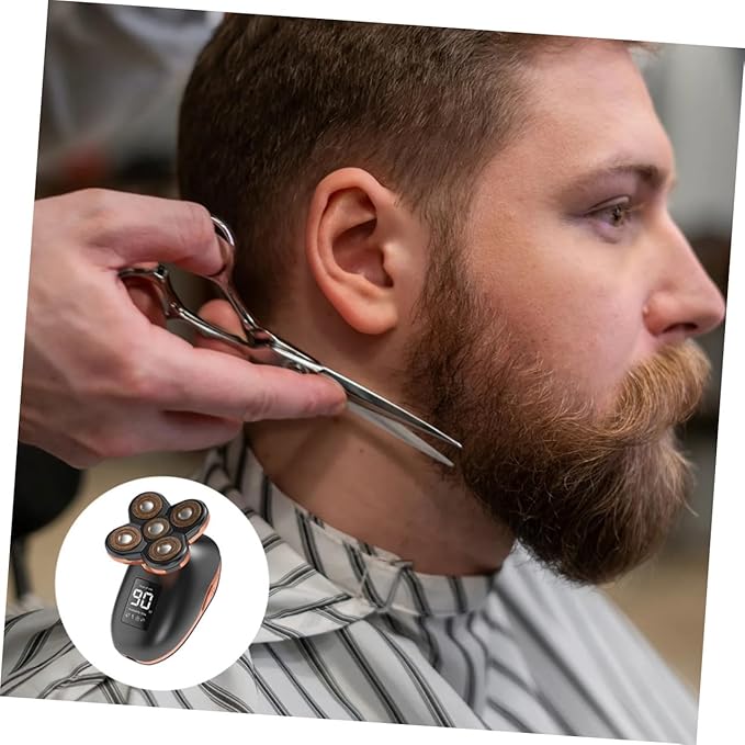 1pc Five-headed Rechargeable Shaver Self-service for Men Material Design Boyfriend Dad Husband Black
