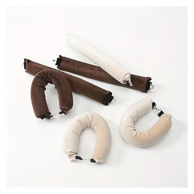 4 Hooks Rubber Curling Tool No Heat Iron Big Wave Sleep Plus Silk Scarf(4pcs Wine red)