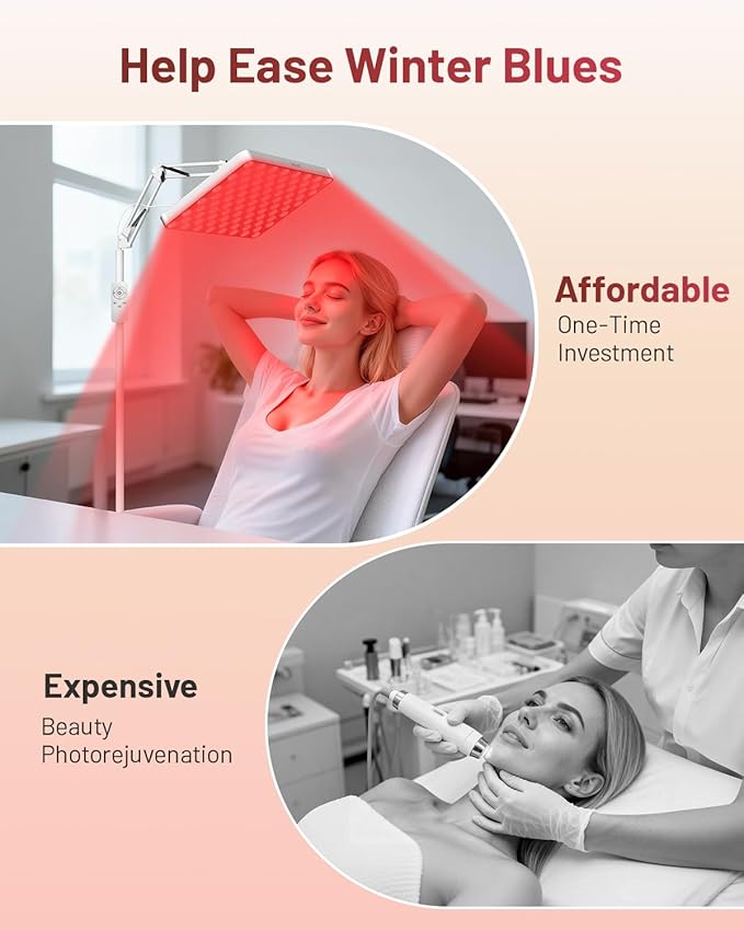 SUXIO Red Light Therapy for Face &amp Body 165 Red LED Therapy Lamp Red Light Therapy Panel with Remote Deep 660nm - 820nm Near Infrared Light Therapy for Body
