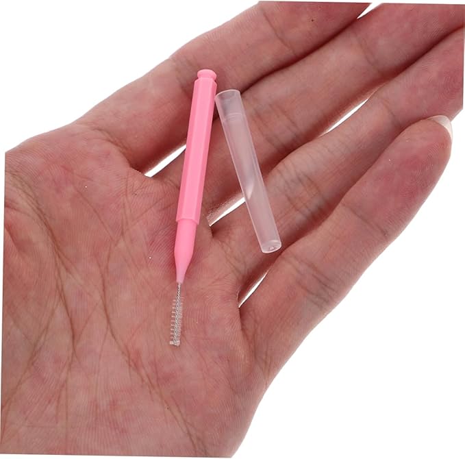 200pcs Interdental Brushes for Braces Soft Bristle Oral Pick Brush Ergonomic Design for Gentle Cleaning for Flossing and Oral Pink Interdental Cleaners